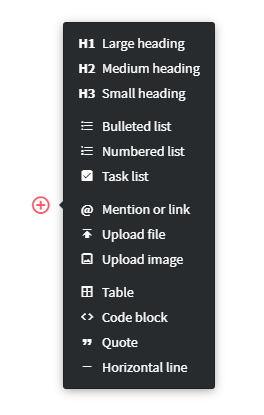 Nuclino document formatting